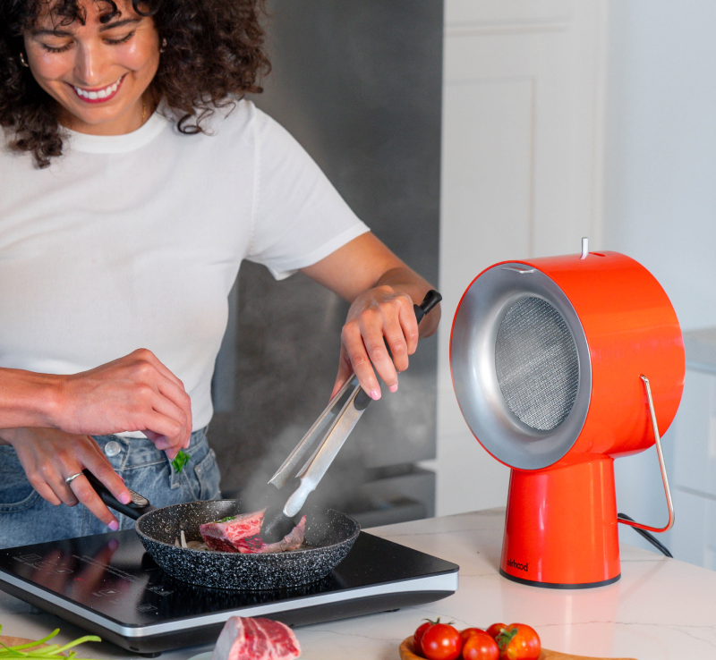 AirHood Wireless All-in Set | Portable Kitchen Air Cleaner with AirBoost  Base Extension, and Activated Charcoal Filter & Stainless-steel Oil Filter