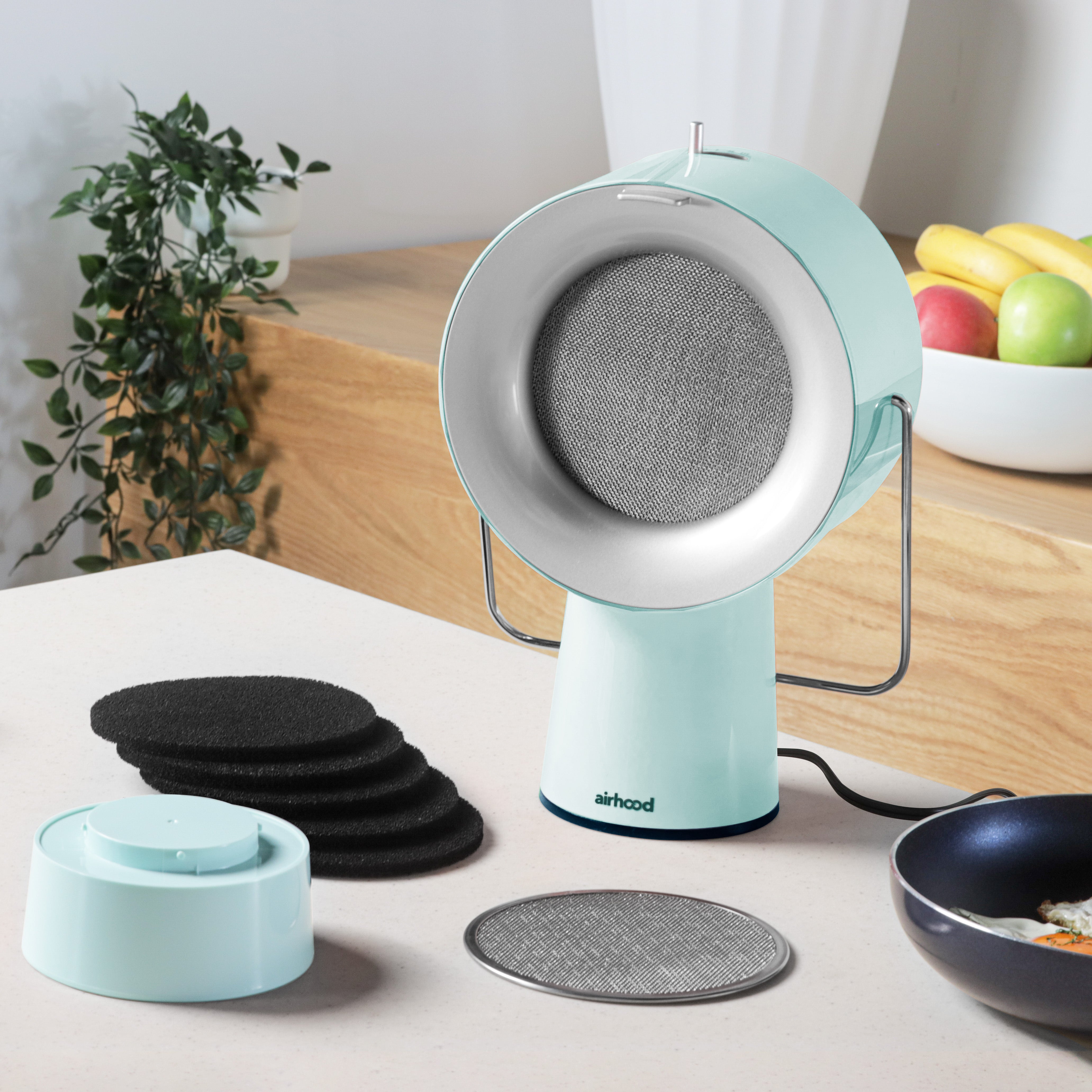 AirHood® Wireless | The World's First Portable Kitchen Air Cleaner  Mint Green